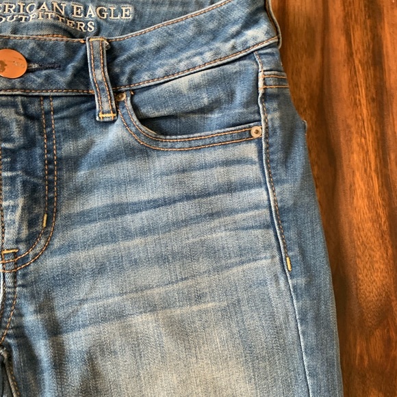 American Eagle Jeans Womens Size 0 Short Blue Super Stretch Jegging AEO Denim - Picture 2 of 8